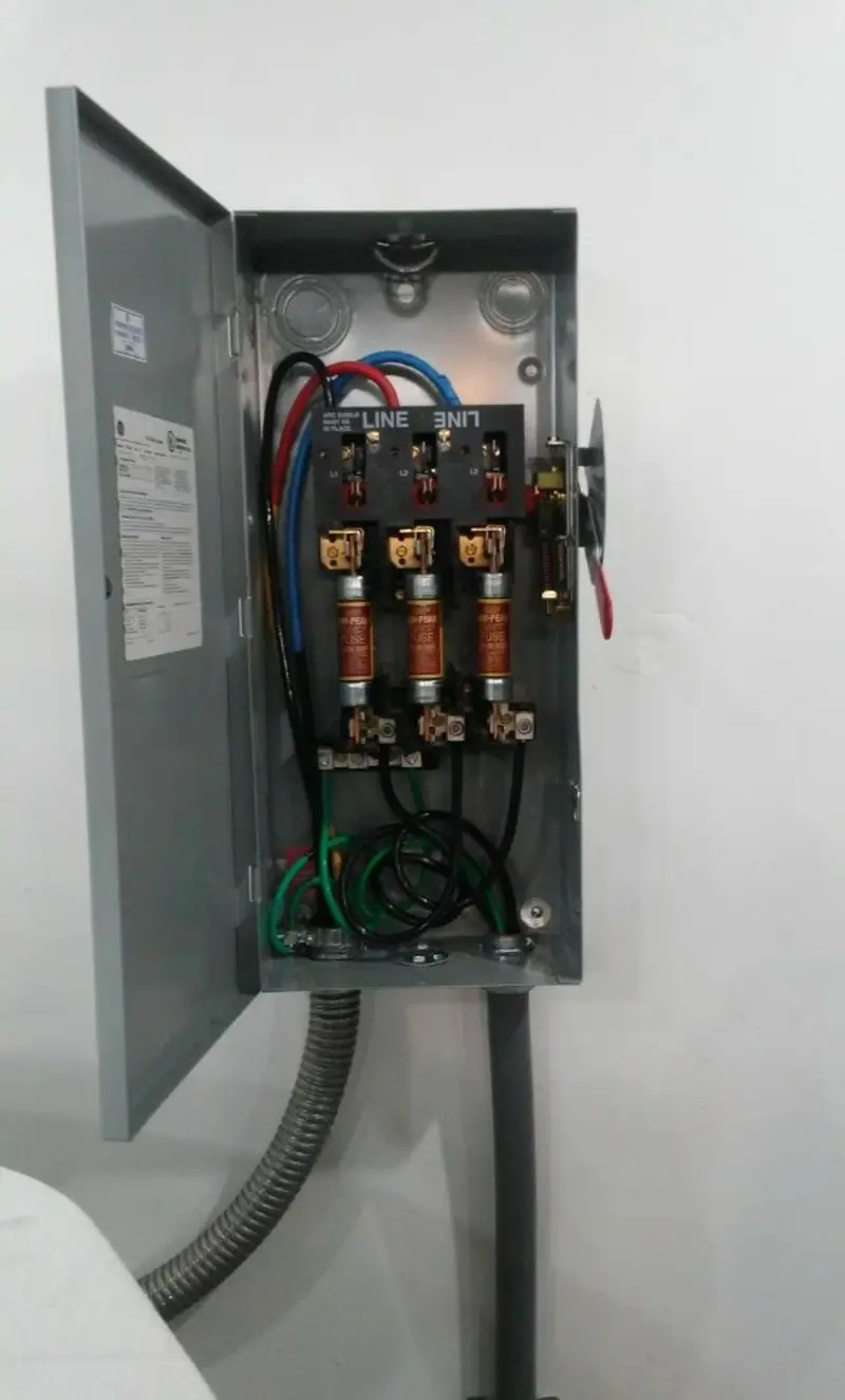 Three-phase disconnect switch installed for Electrical Wiring & Rewiring in Pilot Point
