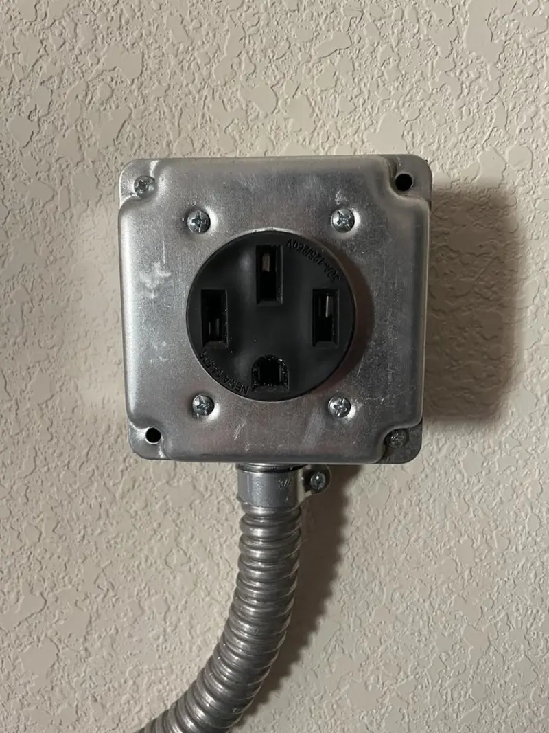 NEMA 14-50 outlet installed for Electrical Panel Upgrade in Pilot Point